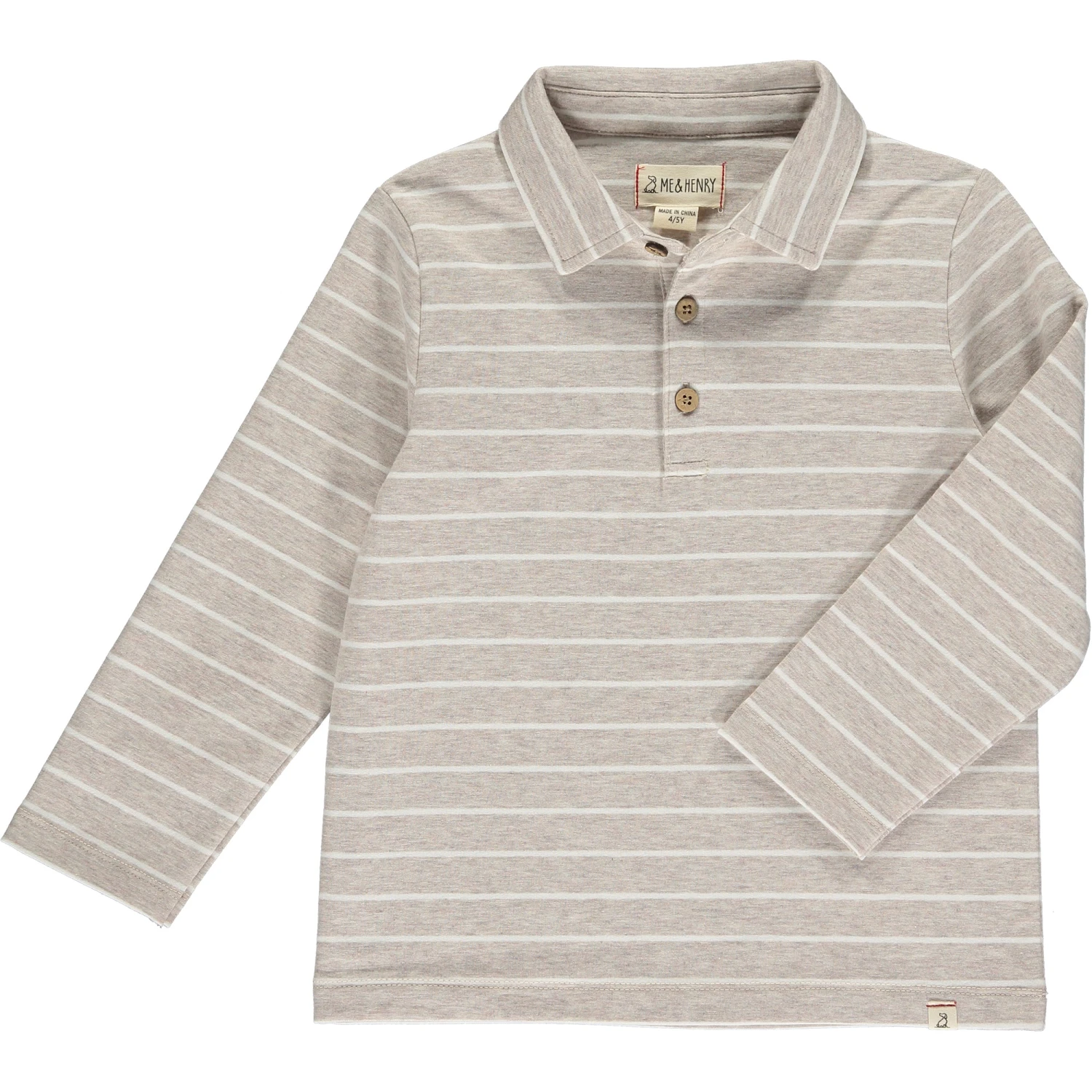 MIDWAY Grey/Cream Stripe Polo 1 MIDWAY Grey/Cream Stripe Polo