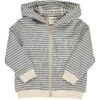 JAMES Blue/Beige Stripe Zipped Hooded Top