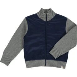 JOSHY Navy Grey Arms Sweater Jacket