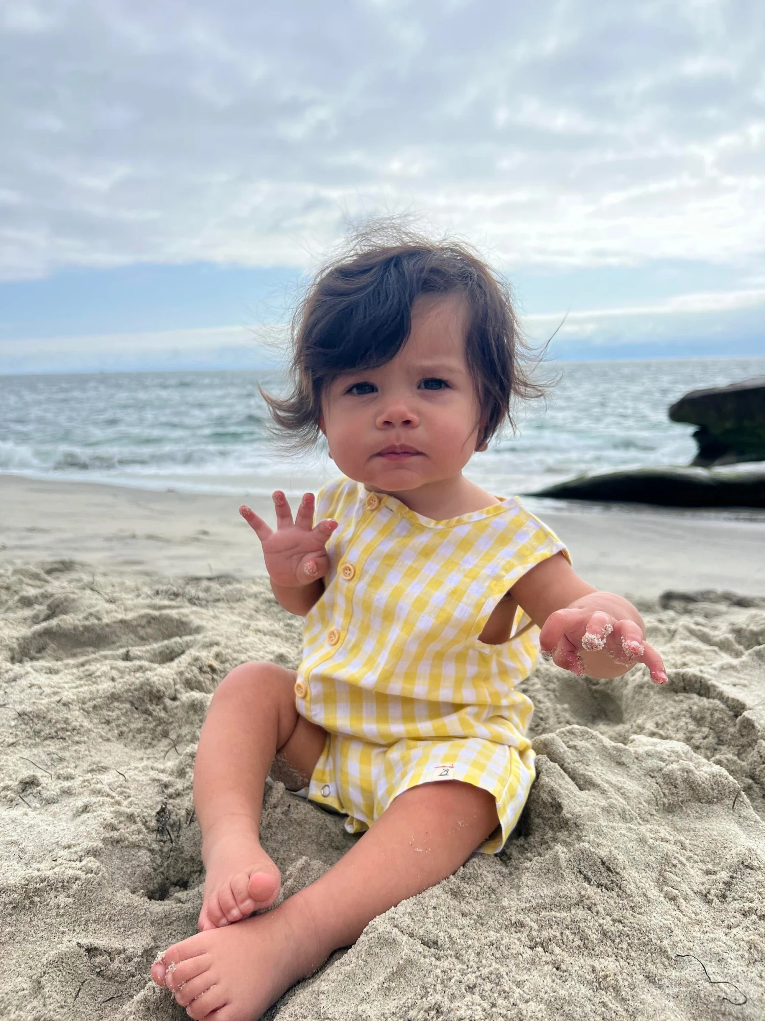 CABIN Yellow Plaid Playsuit 2 CABIN Yellow Plaid Playsuit - Image 2