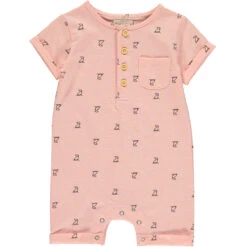 MARTINGALE Peach Henley Henry Dog Romper