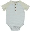 LEAGUE Grey/White Henley Raglan Onesie