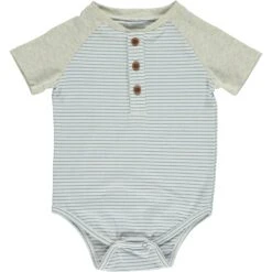 LEAGUE Grey/White Henley Raglan Onesie