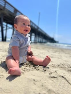 HELFORD Pale Grey Woven Onesie -Me & Henry HB1220R 1