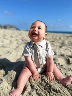 HELFORD Pale Grey Woven Onesie -Me & Henry HB1220R 2