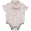 HELFORD Pink/Cream Stripe Woven Onesie