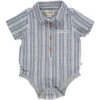 HELFORD Blue White Striped Woven Onesie