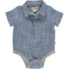 HELFORD Blue Heathered Woven Onesie