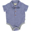 HELFORD Navy Woven Seersucker Onesie