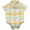 HELFORD Gold/Cream Plaid Woven Onesie