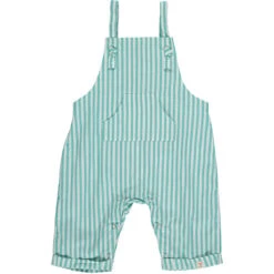 AHOY Green Stripe Woven Overalls