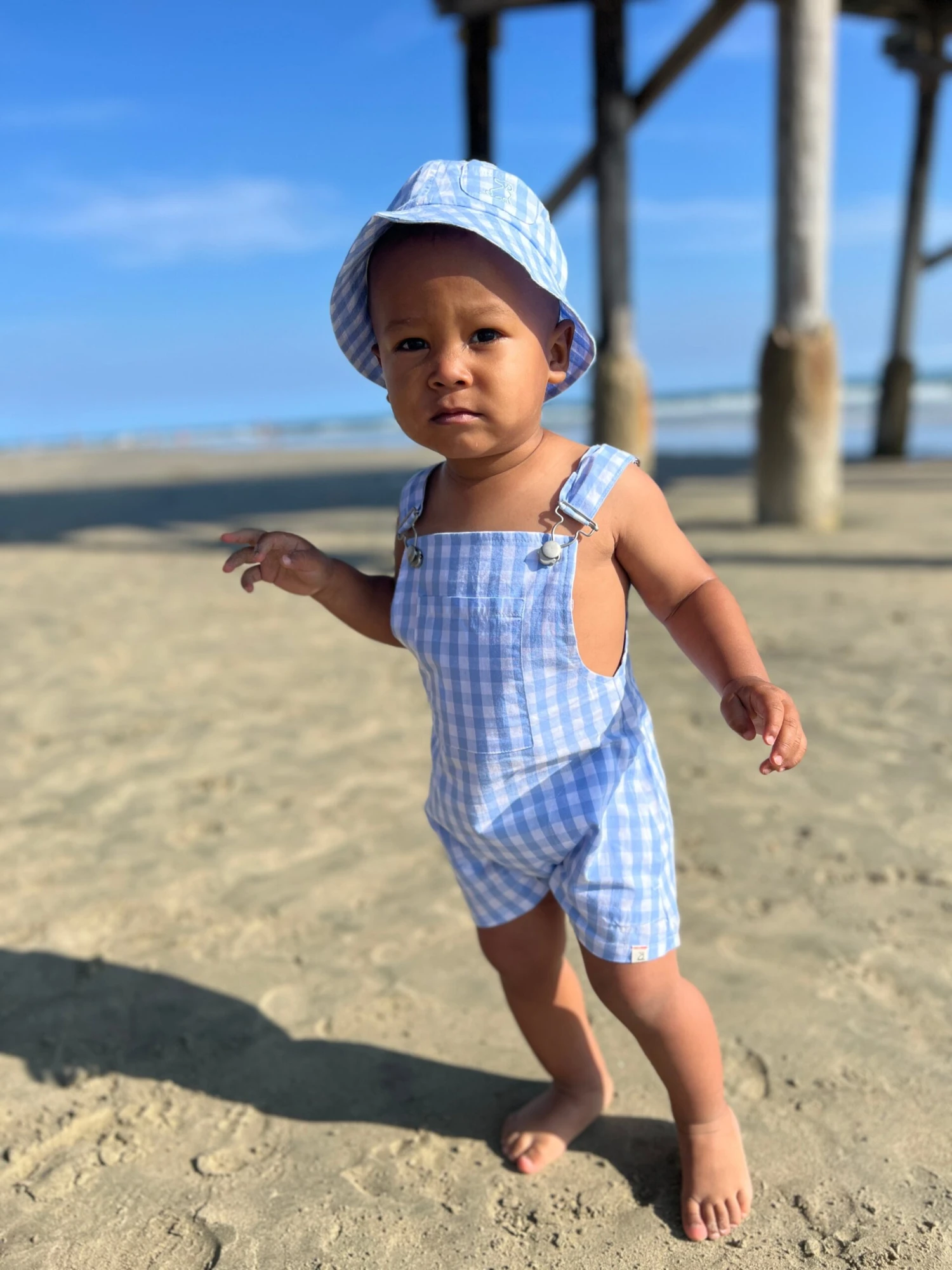 FISHERMAN Blue Plaid Woven Hat 4 FISHERMAN Blue Plaid Woven Hat - Image 4