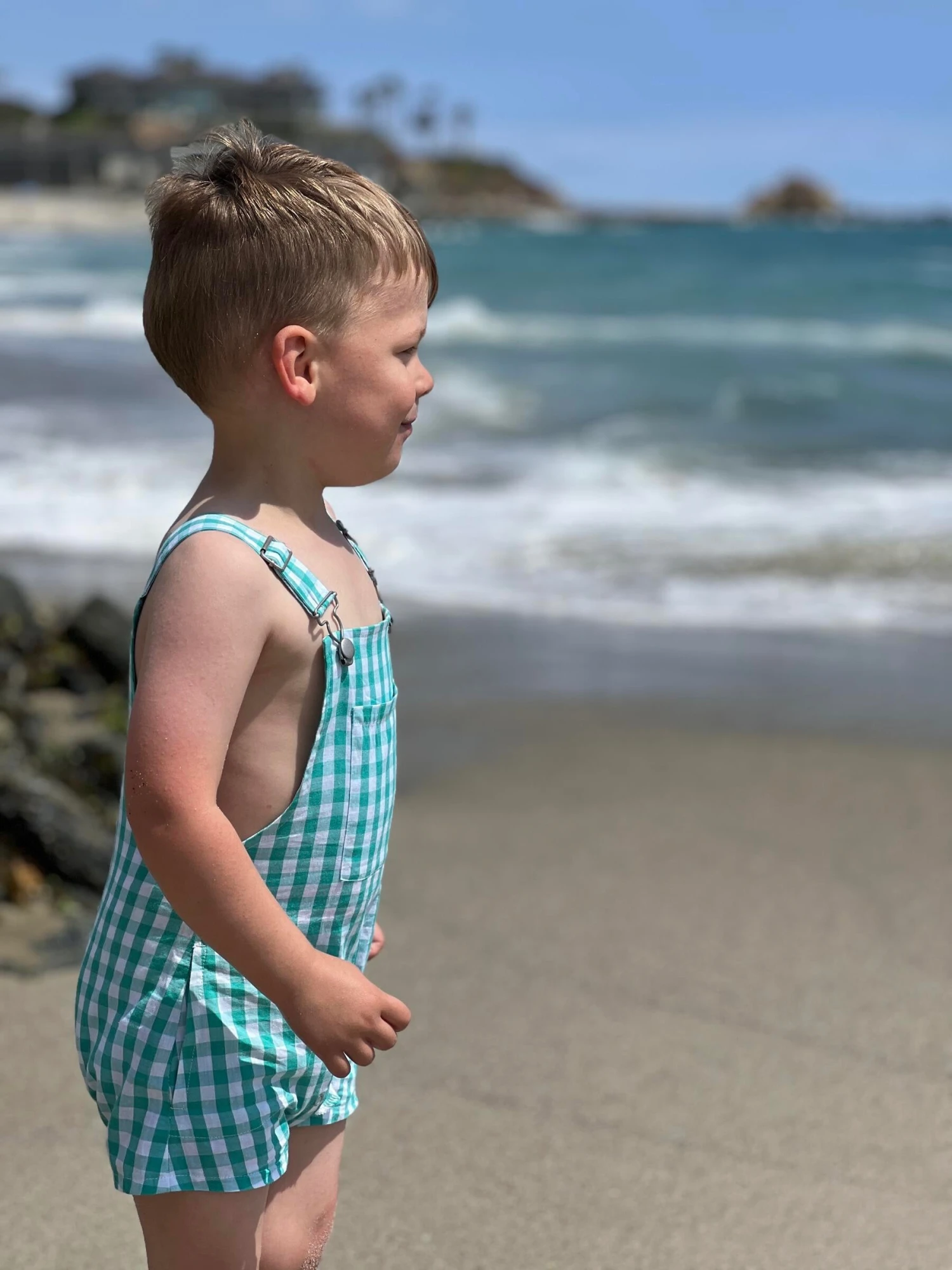 AHOY Green Stripe Woven Overalls 2 AHOY Green Stripe Woven Overalls - Image 2