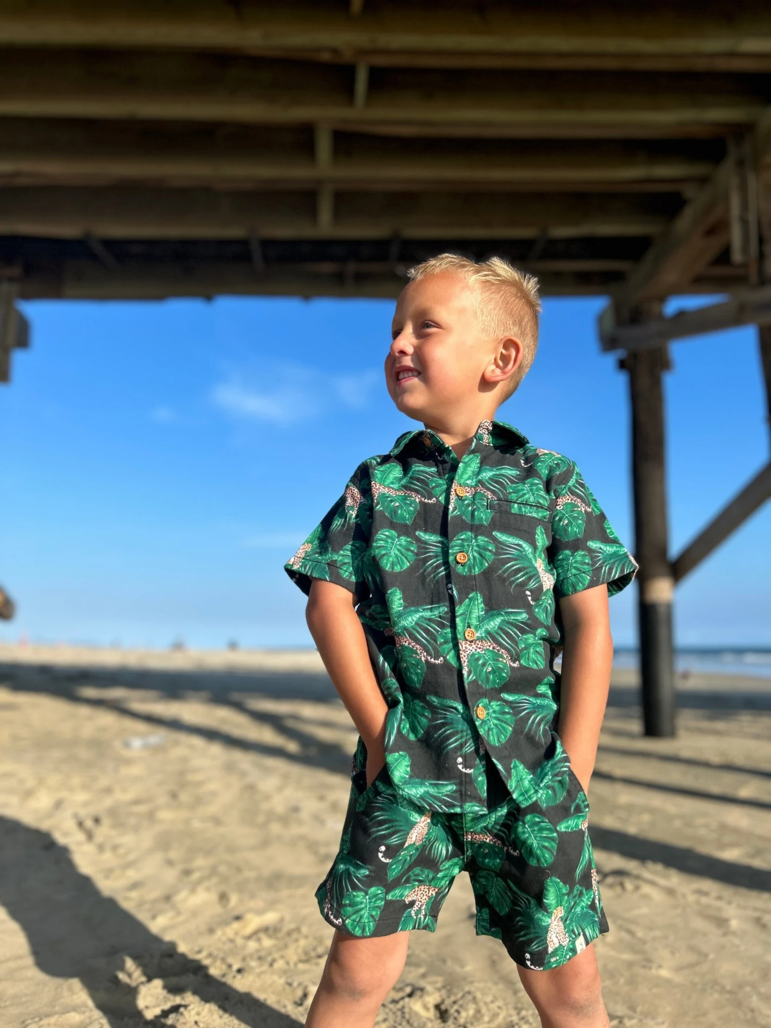 MAHALO Charcoal Jungle Woven Shorts 2 MAHALO Charcoal Jungle Woven Shorts - Image 2