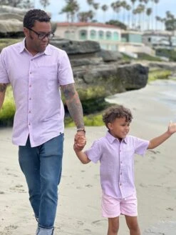 NEWPORT Lilac/Pink Seersucker Woven Shirt 7 NEWPORT Lilac/Pink Seersucker Woven Shirt -Me & Henry HB1240G 4