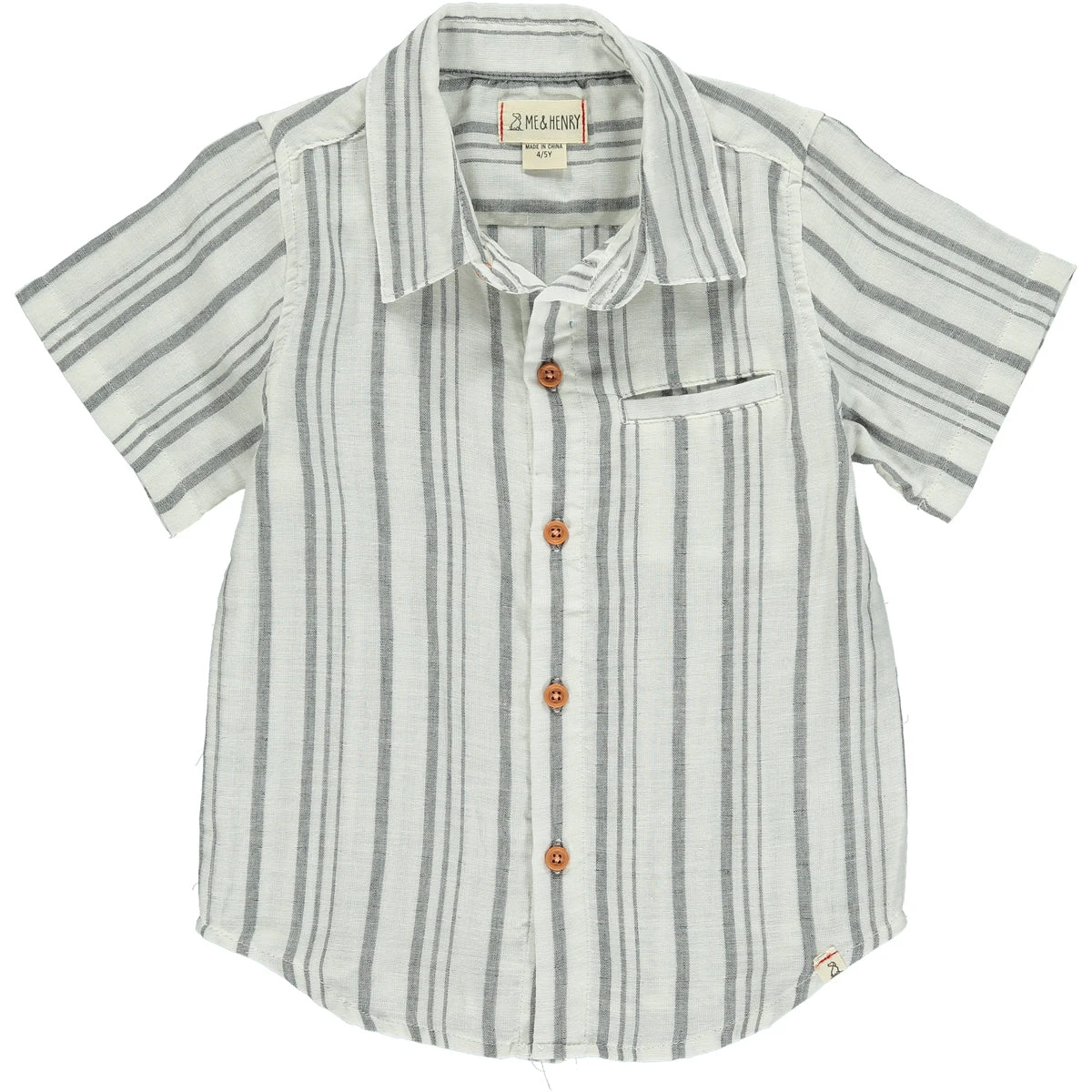 MAUI Charcoal/Cream Stripe Woven Shirt 1 MAUI Charcoal/Cream Stripe Woven Shirt