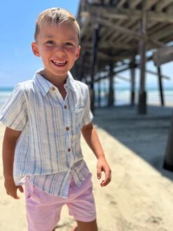 MAUI Blue/White Stripe Woven Shirt 5 MAUI Blue/White Stripe Woven Shirt -Me & Henry HB1242D 3