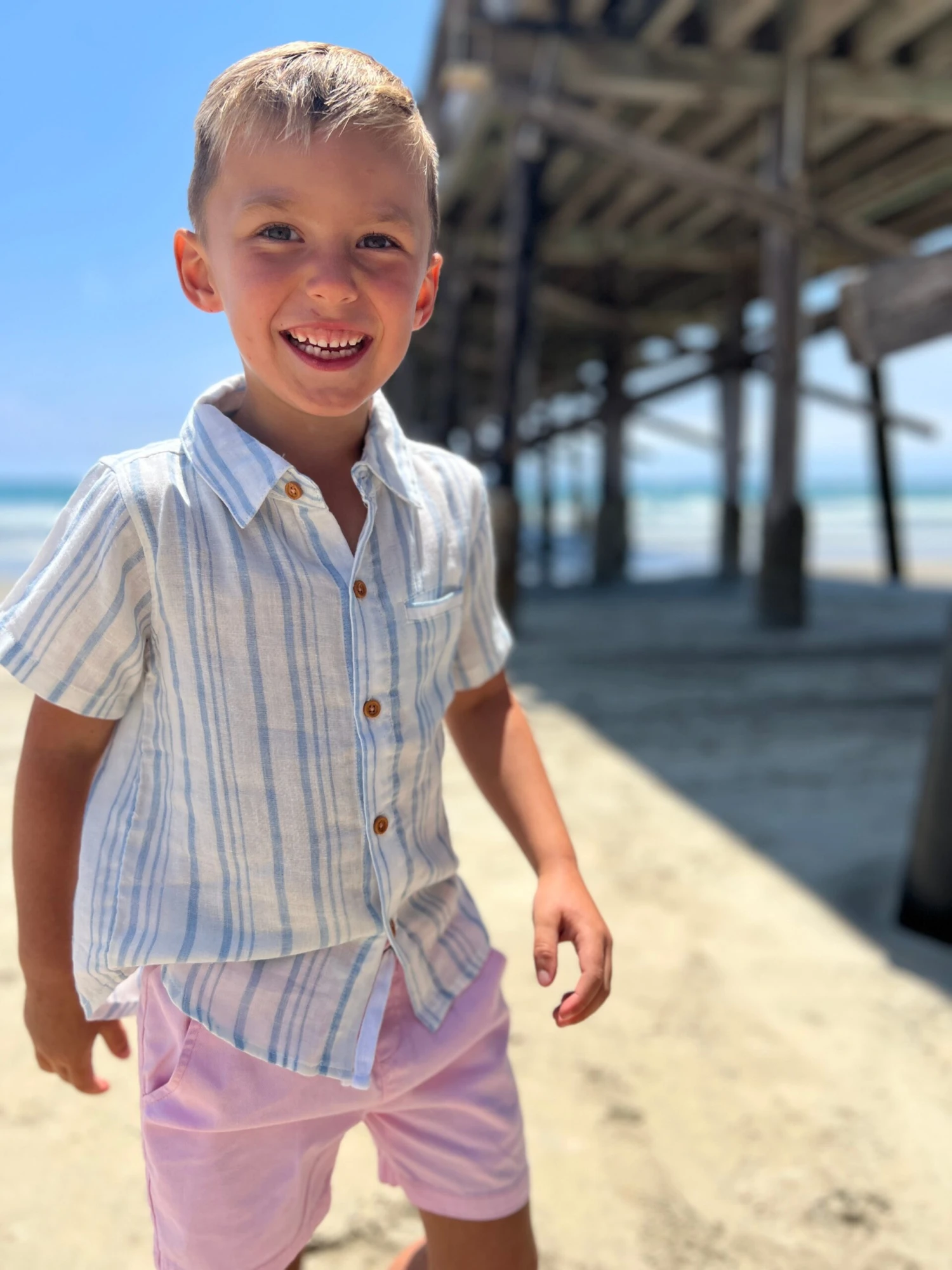 MAUI Blue/White Stripe Woven Shirt 3 MAUI Blue/White Stripe Woven Shirt - Image 3