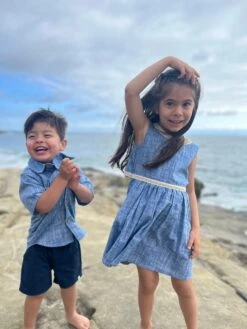 NEWPORT Blue Heathered Woven Shirt -Me & Henry HB1242E HB170D 1