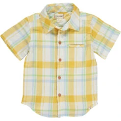 NEWPORT Gold/Cream Plaid Woven Shirt