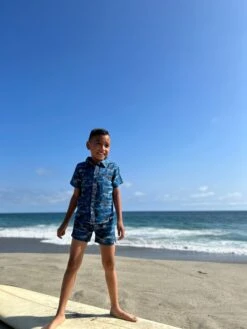 MAHALO Blue Hawaiian Woven Shorts -Me & Henry HB1245A HB1288A 2