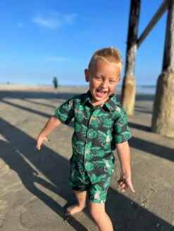 Maui Charcoal Jungle Print Woven Shirt 6 Maui Charcoal Jungle Print Woven Shirt -Me & Henry HB1245C 9HB1288C 9