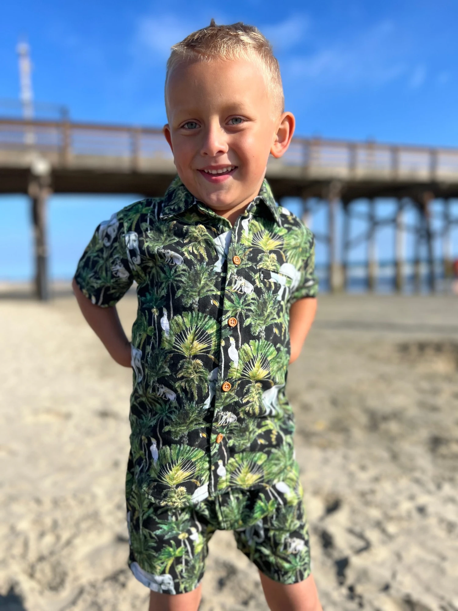 MAHALO Green Palm Woven Shorts 3 MAHALO Green Palm Woven Shorts - Image 3