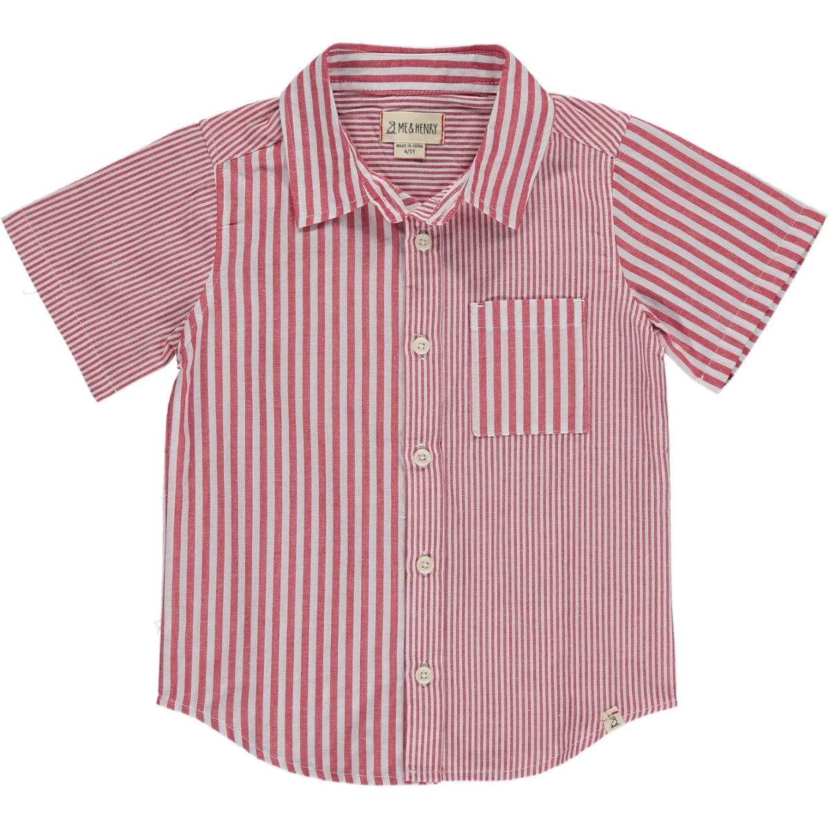 ARTHUR Red/White Multi Striped Woven Shirt 1 ARTHUR Red/White Multi Striped Woven Shirt