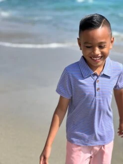 FLAGSTAFF Royal/Pink Stripe Polo -Me & Henry HB1251F 3