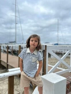 ANCHOR Grey/White Polo -Me & Henry HB1254C 2