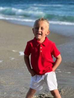 WATERGATE Terry Towelling Red Polo -Me & Henry HB1258A 1