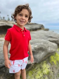 WATERGATE Terry Towelling Red Polo -Me & Henry HB1258A HB1258A 1