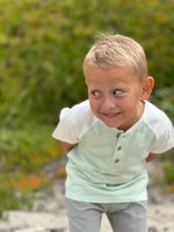 BEACON Mint/White Raglan Henley Tee -Me & Henry HB1271A 5HB1286H 5 52850739 b173 4c73 80bd 2b98ff129910