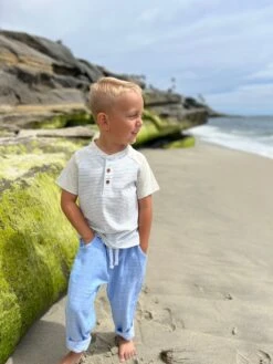 BEACON Grey/White Raglan Henley Tee -Me & Henry HB1271D HB1285G 2