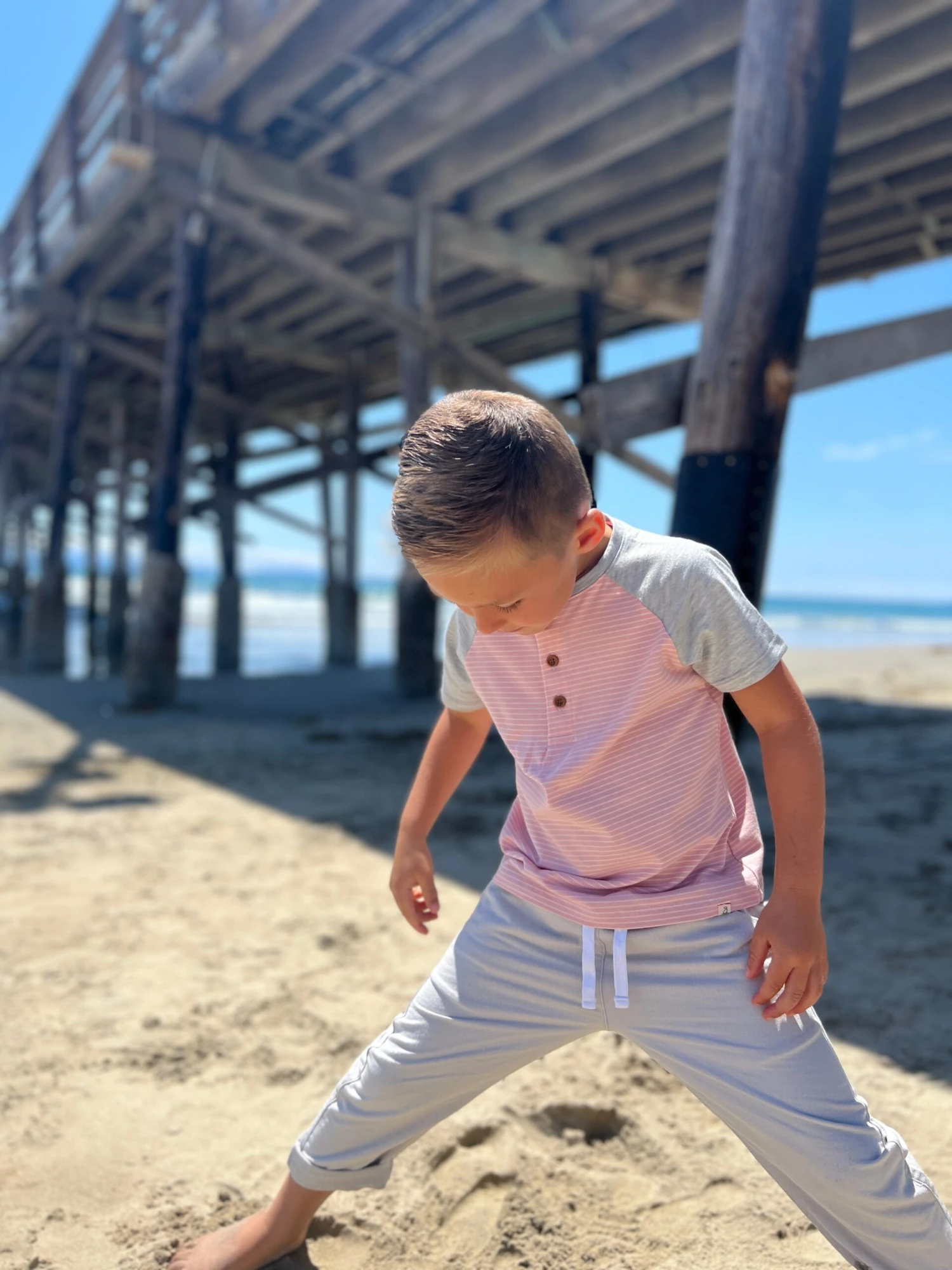 BEACON Pink White Raglan Tee 2 BEACON Pink White Raglan Tee - Image 2