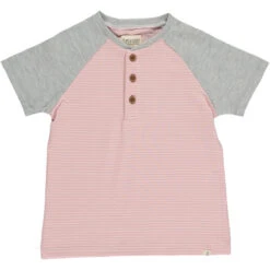 BEACON Pink White Raglan Tee