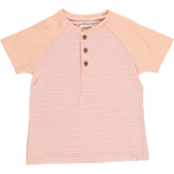 BEACON Apricot White Raglan Henley