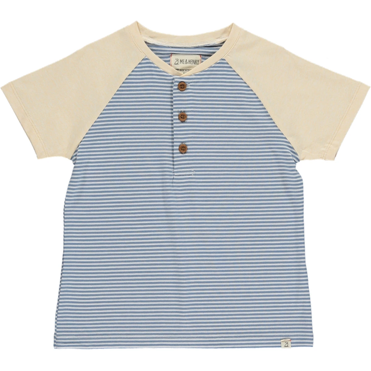 Beacon Blue/White Stripe Raglan Henley 1 Beacon Blue/White Stripe Raglan Henley