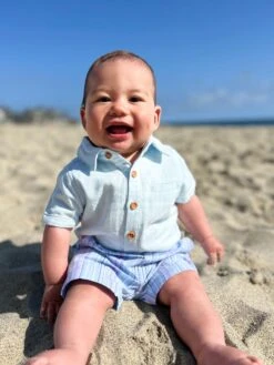 CREW Multi Blue Striped Shorts -Me & Henry HB1280B HB1220N 2