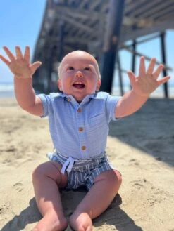 Crew Blue/Cream Striped Shorts -Me & Henry HB1280H 1HB1220N 1