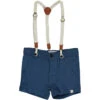 CAPTAIN Blue Shorts With Adjustable Suspenders