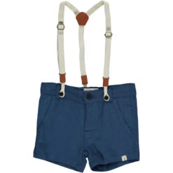 CAPTAIN Blue Shorts With Adjustable Suspenders
