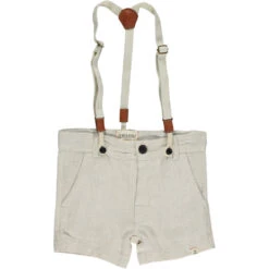 CAPTAIN Cream Shorts With Adjustable Suspenders