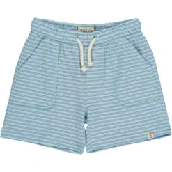 TIMOTHY Aqua/Blue Stripe Pique Shorts
