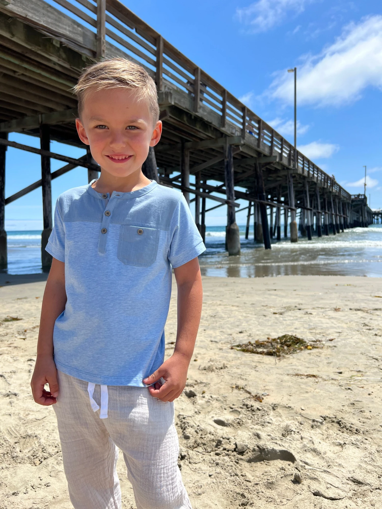 BOARDWALK Blue Panelled Top 4 BOARDWALK Blue Panelled Top - Image 4