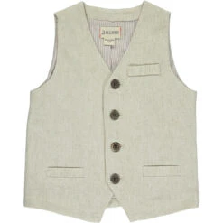 CLEMSON Cream Linen Vest