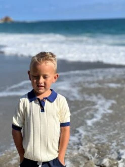 OLLIE Cream Knit Polo -Me & Henry HB1295C 3