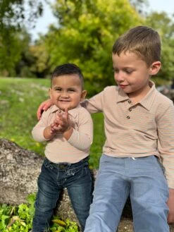 SPENCER Blue Apricot Pique Polo -Me & Henry HB1302B HB342A HB1375B HB1339G 1