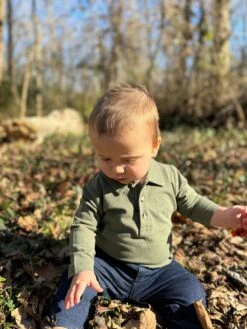 SEYMOUR Sage Pique Polo Onesie 9 SEYMOUR Sage Pique Polo Onesie -Me & Henry HB1302JHB342A 1