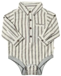 JASPER Black/Cream Stripe Woven Onesie